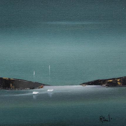 Gemälde Impression marine 60 von Roussel Marie-Ange et Fanny | Gemälde Figurativ Öl Marine, Minimalistisch