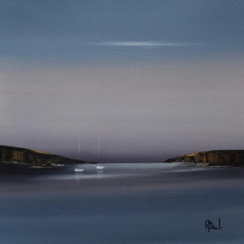Painting Douceur marine 60 by Roussel Marie-Ange et Fanny | Painting Figurative Marine Minimalist Oil