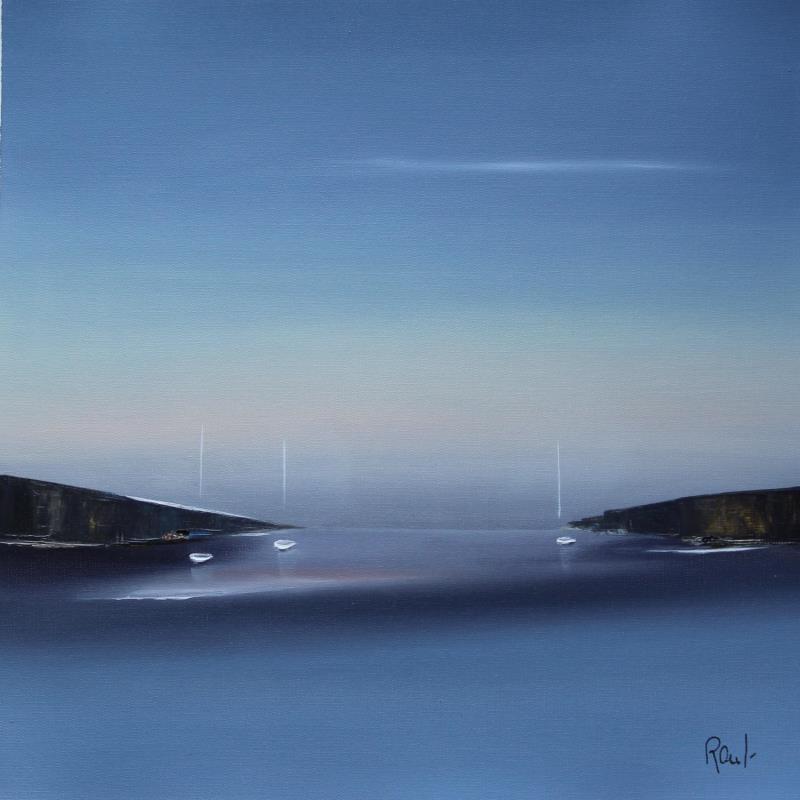 Painting Plénitude 61 by Roussel Marie-Ange et Fanny | Painting Figurative Marine Minimalist Oil