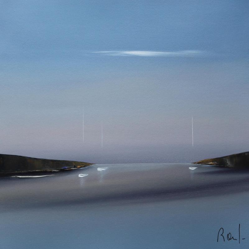 Painting Emotions marines 61 by Roussel Marie-Ange et Fanny | Painting Figurative Marine Minimalist Oil