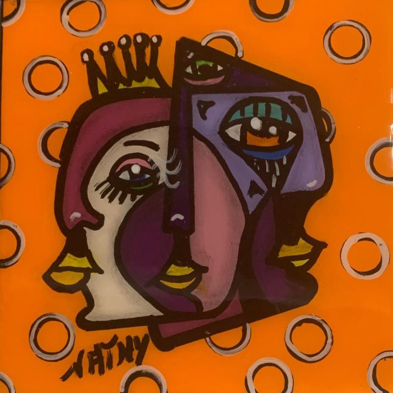 Peinture PURPLE TRINITÉ par Nathy | Tableau Pop-art Acrylique Icones Pop