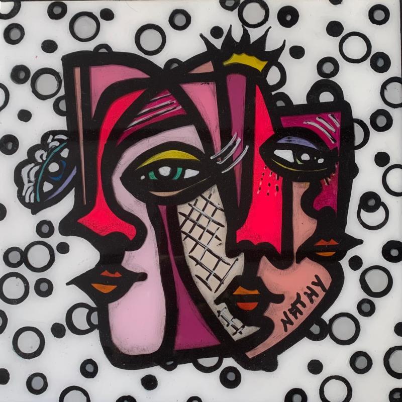 Painting PINK TRINITÉ BUBBLES by Nathy | Painting Pop-art Acrylic Pop icons