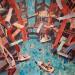 Peinture Sous les plongeoirs par Heaton Rudyard | Tableau Figuratif Huile Acrylique