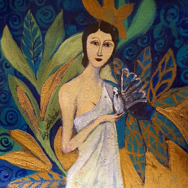 Painting Little Nymph by Sundblad Silvina | Painting Figurative Acrylic, Pastel