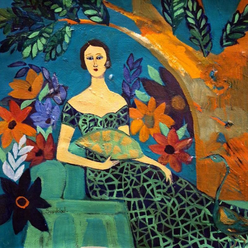 Peinture The garden of Eden par Sundblad Silvina | Tableau Figuratif Acrylique, Pastel