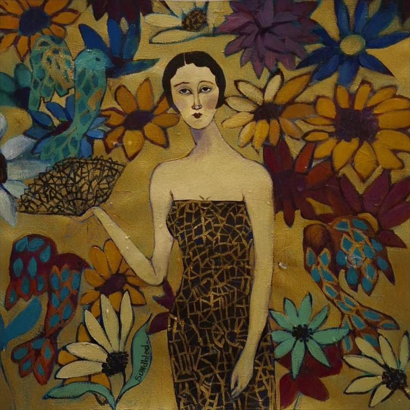 Gemälde Spring around me von Sundblad Silvina | Gemälde Figurativ Acryl, Pastell