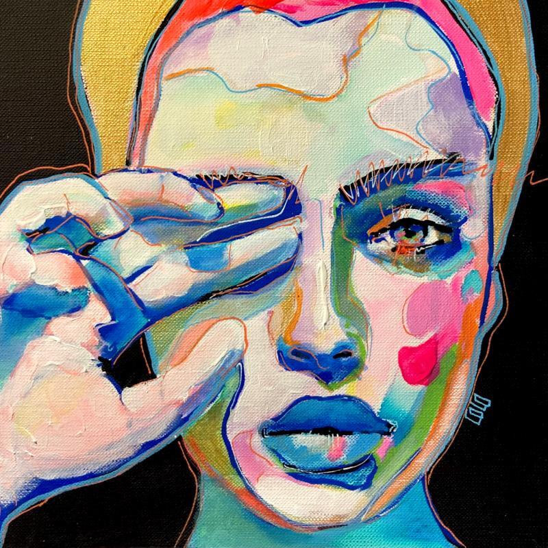 Painting F2 Conversations Silencieuses « bougedela » by Coco | Painting Figurative Acrylic Pop icons, Portrait