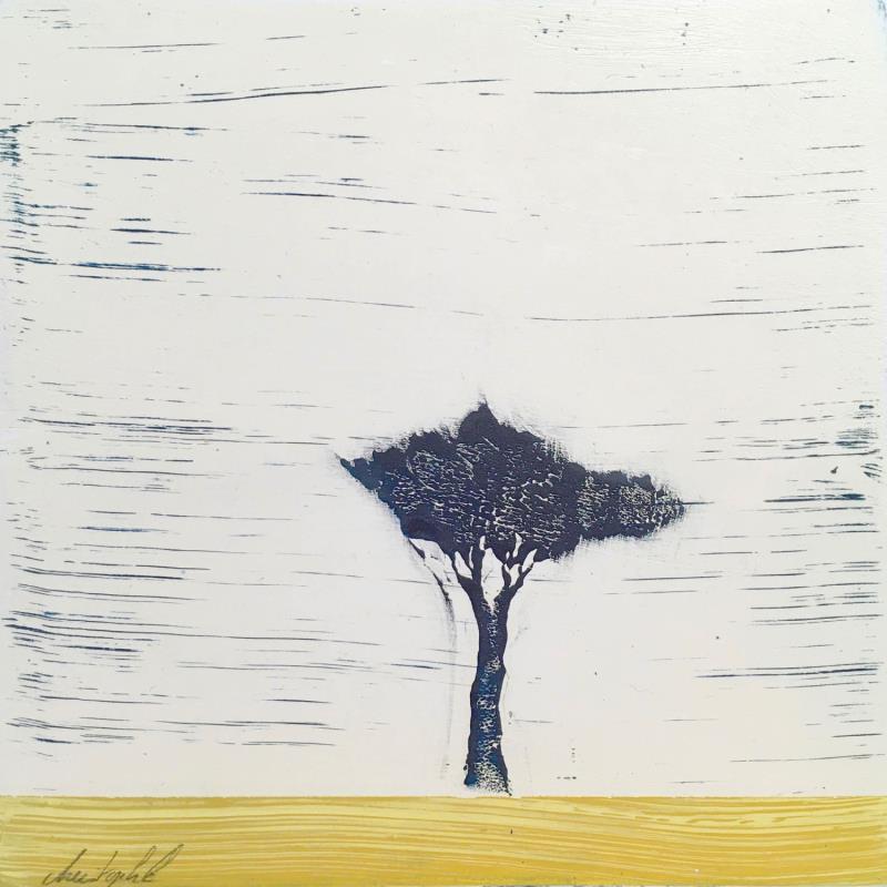 Gemälde Comme un jaune arborescent #155 von ChristophL | Gemälde Figurativ Landschaften Minimalistisch Holz Acryl Tinte