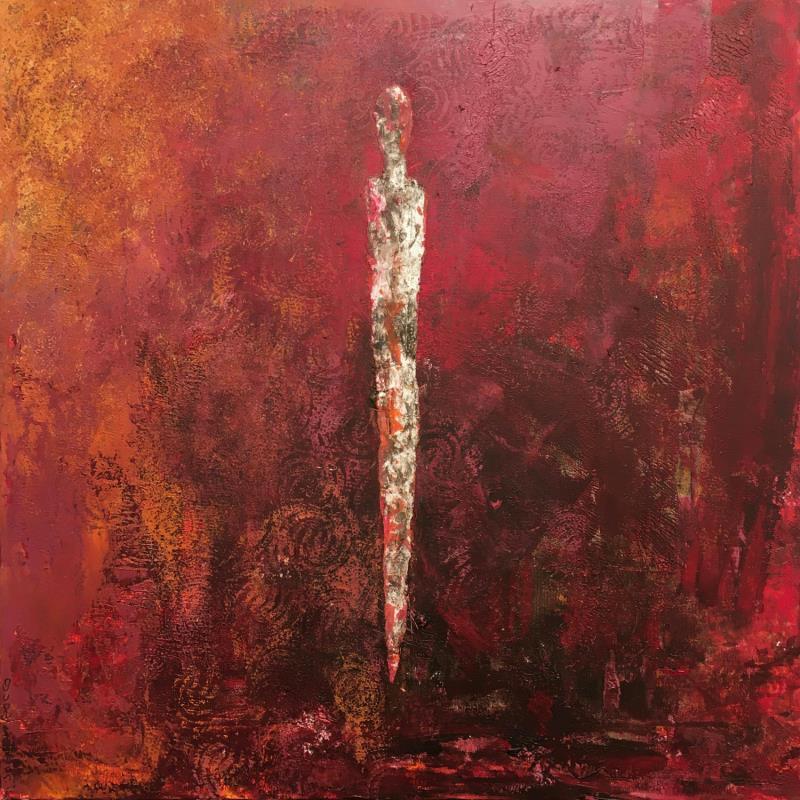 Painting Rosso by Rocco Sophie | Painting Raw art Acrylic, Gluing, Sand Minimalist