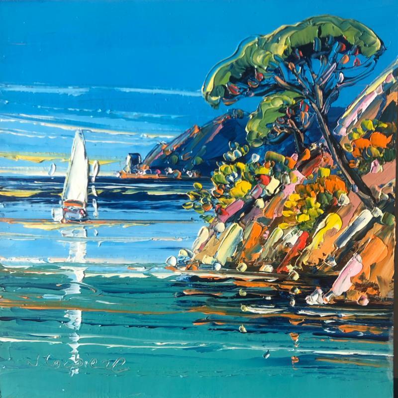 Painting Vacances en Corse by Corbière Liisa | Painting Figurative Oil Landscapes, Marine, Pop icons