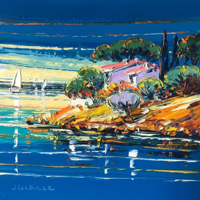 Painting Le soir arrive by Corbière Liisa | Painting Figurative Landscapes Marine Oil