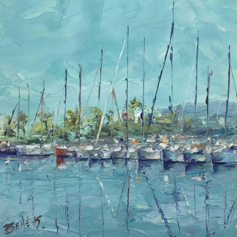 Painting Le port by Rodrigues Bené | Painting Figurative Marine Oil