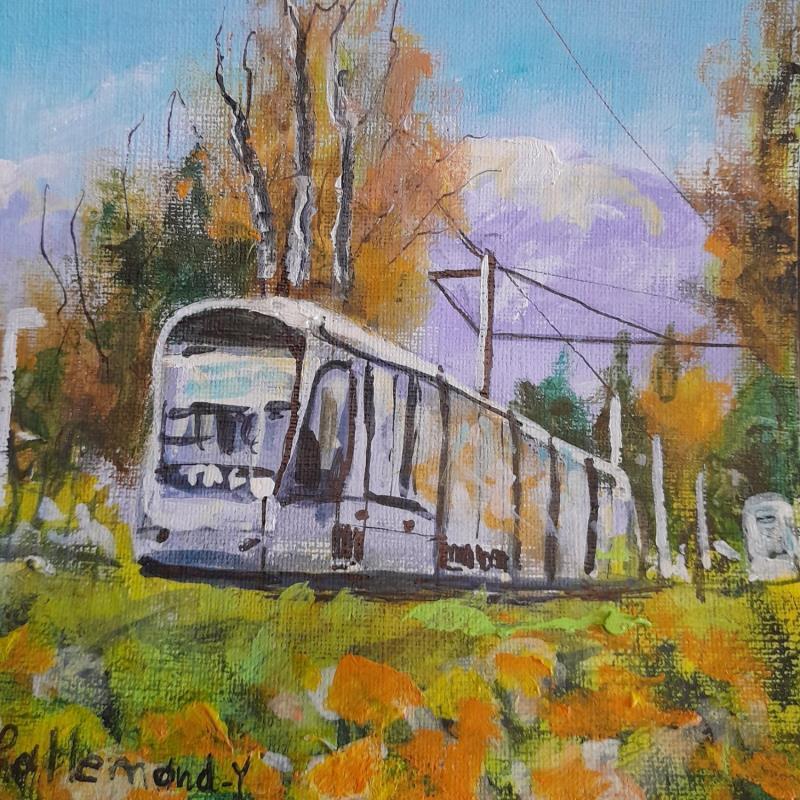 Gemälde Tramway Grenoble von Lallemand Yves | Gemälde Figurativ Urban Acryl