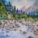 Painting Torrent Belledonne by Lallemand Yves | Painting Figurative Urban Acrylic