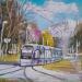 Painting Tramway Grenoble by Lallemand Yves | Painting Figurative Urban Acrylic