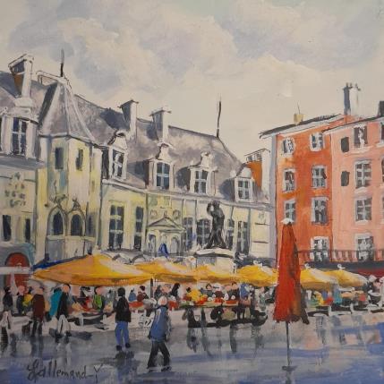 Painting Marché Saint André by Lallemand Yves | Painting Figurative Acrylic Urban