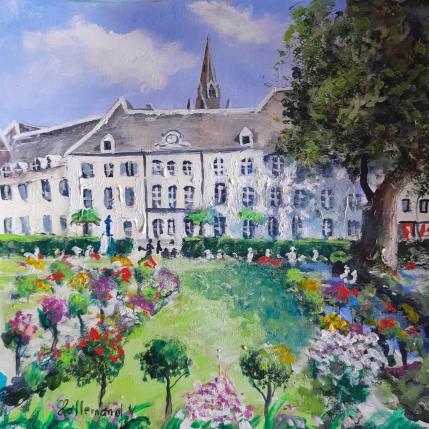 Painting Jardin de ville Grenoble by Lallemand Yves | Painting Figurative Acrylic Urban