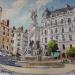 Painting Fontaines des trois ordres Grenoble by Lallemand Yves | Painting Figurative Urban Acrylic
