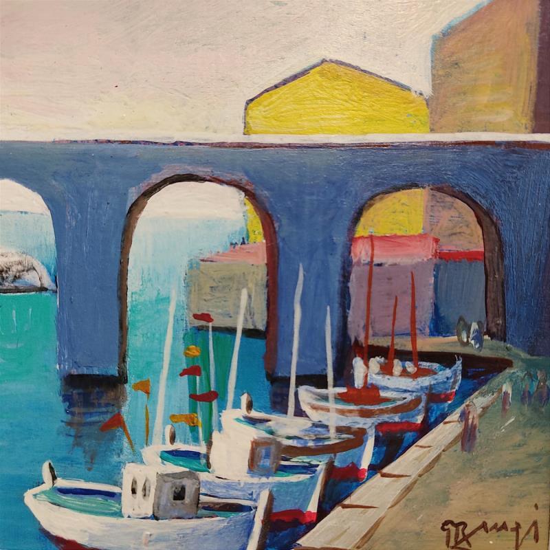 Painting AP 106 Vallon des Auffes 2 by Burgi Roger | Painting Figurative Marine Acrylic