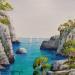 Painting AQ 32 Calanque aux pins 1 by Burgi Roger | Painting Figurative Landscapes Marine Acrylic