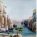 Peinture AQ 47 Calanque aux pins par Burgi Roger | Tableau Figuratif Paysages Marine Nature Acrylique