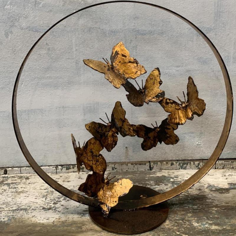 Skulptur Envolée de papillon von Eres Nicolas | Skulptur Figurativ Tiere Metall
