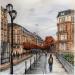 Peinture Strasbourg sous la pluie par Sorokopud Angelina | Tableau Réalisme Urbain Aquarelle