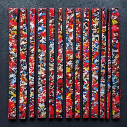 Painting Bc 13 touche rouge argent multi by Langeron Luc | Painting Subject matter Acrylic, Resin, Wood