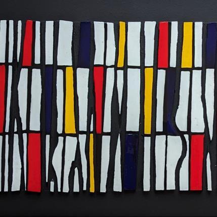 Painting Bc34 hommage mondrian by Langeron Luc | Painting Subject matter Acrylic, Resin, Wood