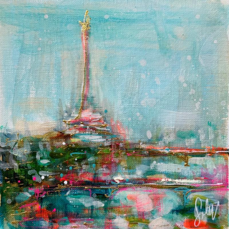 Painting Les rives de Seine  by Solveiga | Painting Acrylic