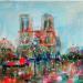 Peinture Place Notre Dame par Solveiga | Tableau Acrylique