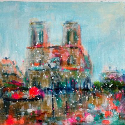 Peinture Place Notre Dame par Solveiga | Tableau  Acrylique