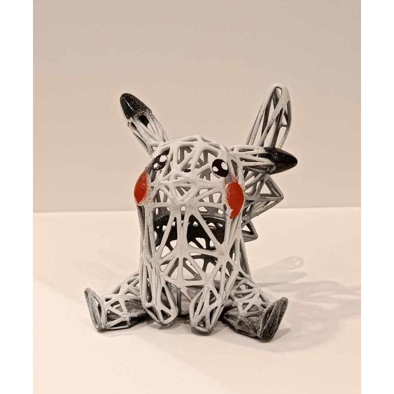 Sculpture White Pikachu par Mikhel Julien | Sculpture Pop-art Graffiti, Résine