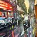 Peinture Grands Boulevards par Faveau Adrien | Tableau Figuratif Urbain Huile