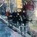 Painting Blue Opera by Faveau Adrien | Painting Figurative Urban Oil