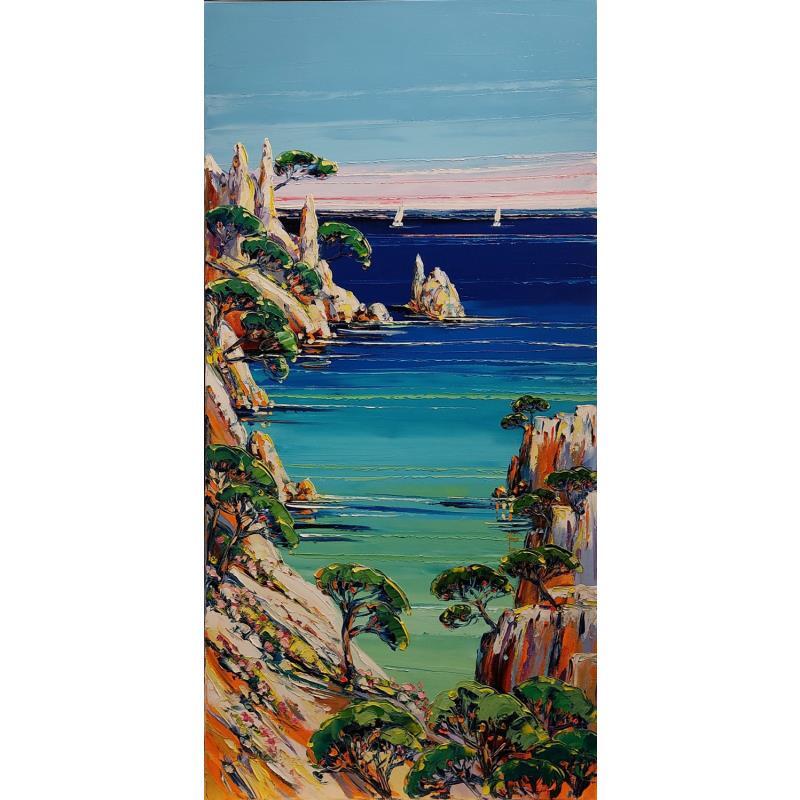 Painting Calanque de Surgiton by Corbière Liisa | Painting Figurative Oil Landscapes