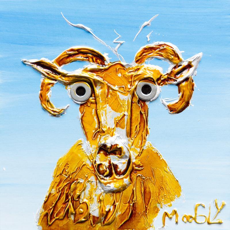 Painting Cornius by Moogly | Painting Raw art Acrylic, Cardboard, Pigments, Resin Animals