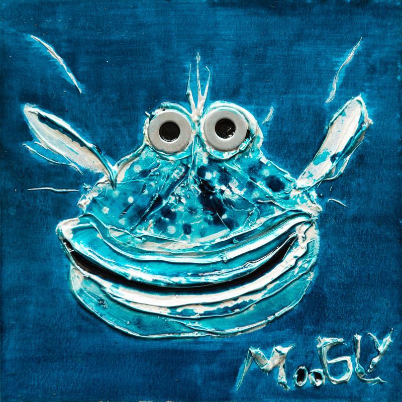 Peinture Joyus par Moogly | Tableau Art Singulier Animaux Carton Acrylique Résine Pigments