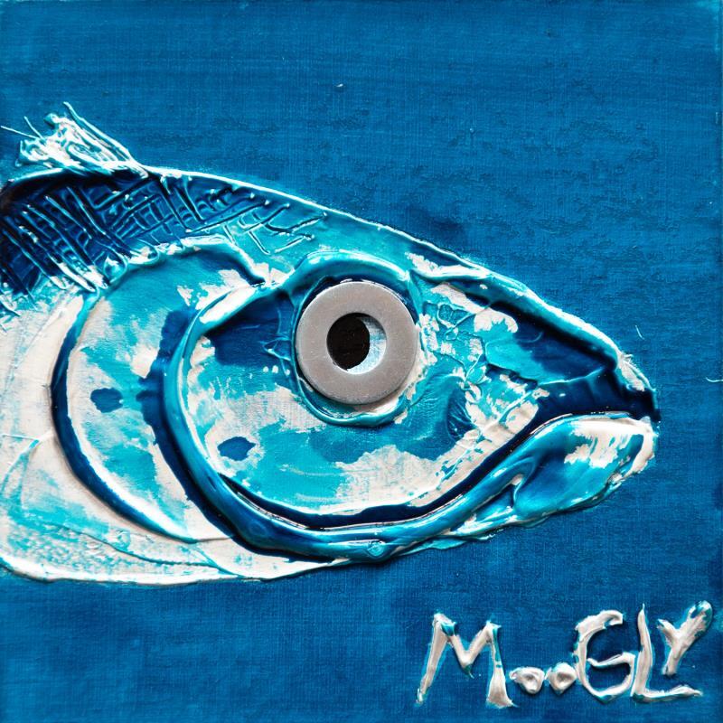 Painting Méfius by Moogly | Painting Raw art Animals Cardboard Acrylic Resin Pigments
