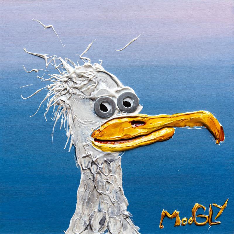 Gemälde Compatius von Moogly | Gemälde Art brut Tiere Pappe Acryl Harz Pigmente