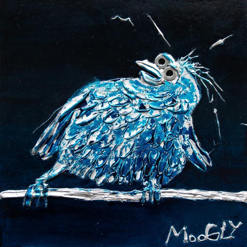Painting Gabianophobius by Moogly | Painting Raw art Acrylic, Cardboard, Pigments, Resin Animals