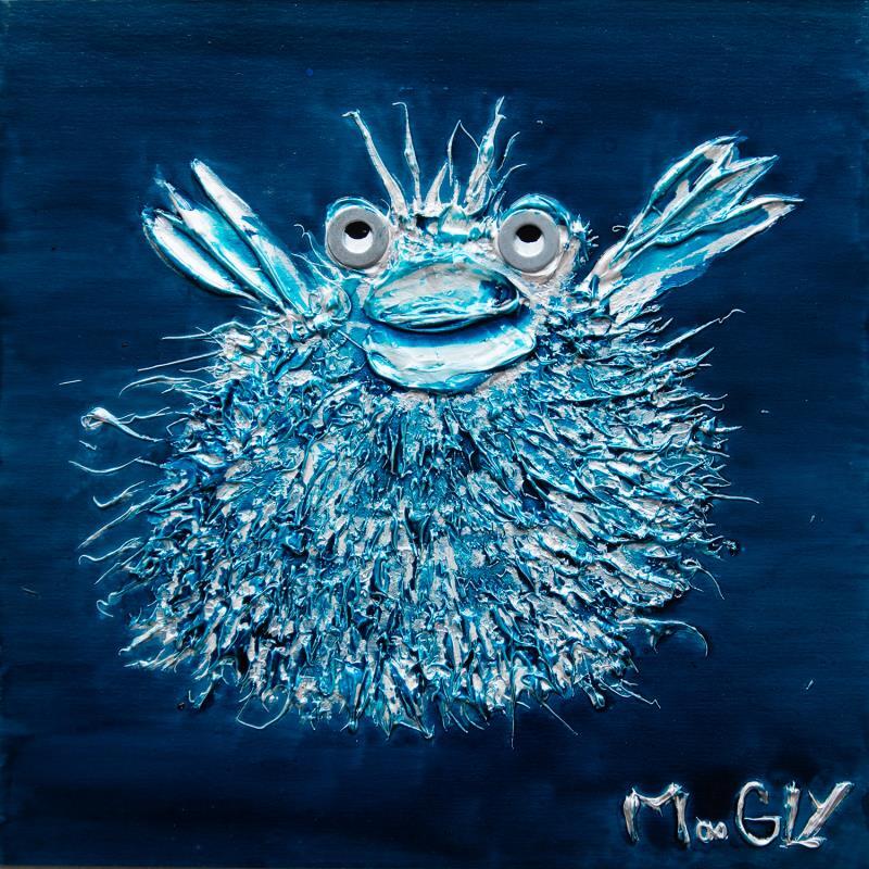 Painting Spiritus by Moogly | Painting Raw art Acrylic, Cardboard, Pigments, Resin Animals