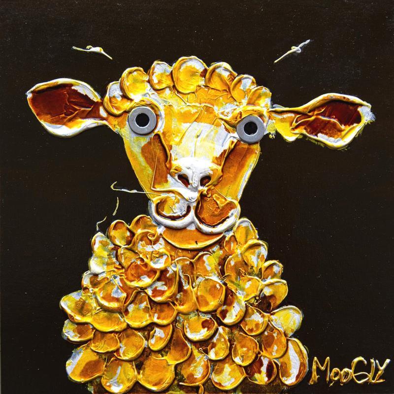 Painting Tricotus by Moogly | Painting Raw art Animals Cardboard Acrylic Resin Pigments