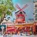 Painting Le moulin rouge PARIS by Lallemand Yves | Painting Figurative Urban Acrylic