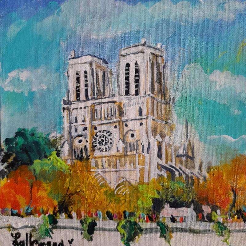 Peinture Notre Dame de Paris par Lallemand Yves | Tableau Figuratif Acrylique Urbain