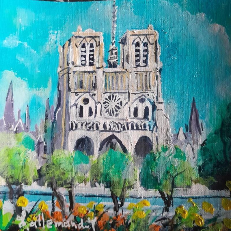 Painting Notre Dame de Paris  by Lallemand Yves | Painting Figurative Urban Acrylic