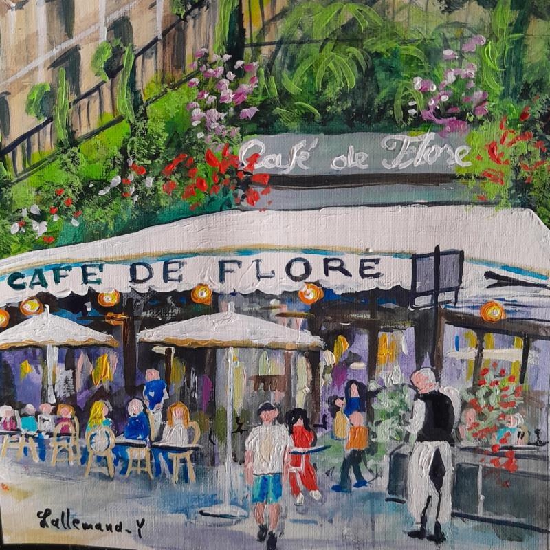Peinture Café de Flore par Lallemand Yves | Tableau Figuratif Urbain Acrylique
