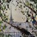 Gemälde Vue sur Paris von Bailly Kévin  | Gemälde Figurativ Urban Architektur Aquarell Tinte