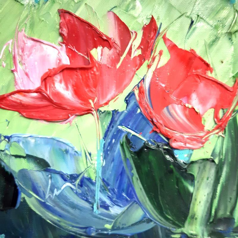 Gemälde FUVEAU FLOWER von Laura Rose | Gemälde Figurativ Natur Öl