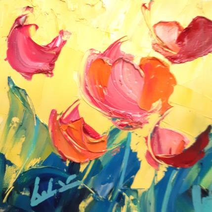 Painting LES ANGLES FLOWER by Laura Rose | Painting Figurative Oil Nature